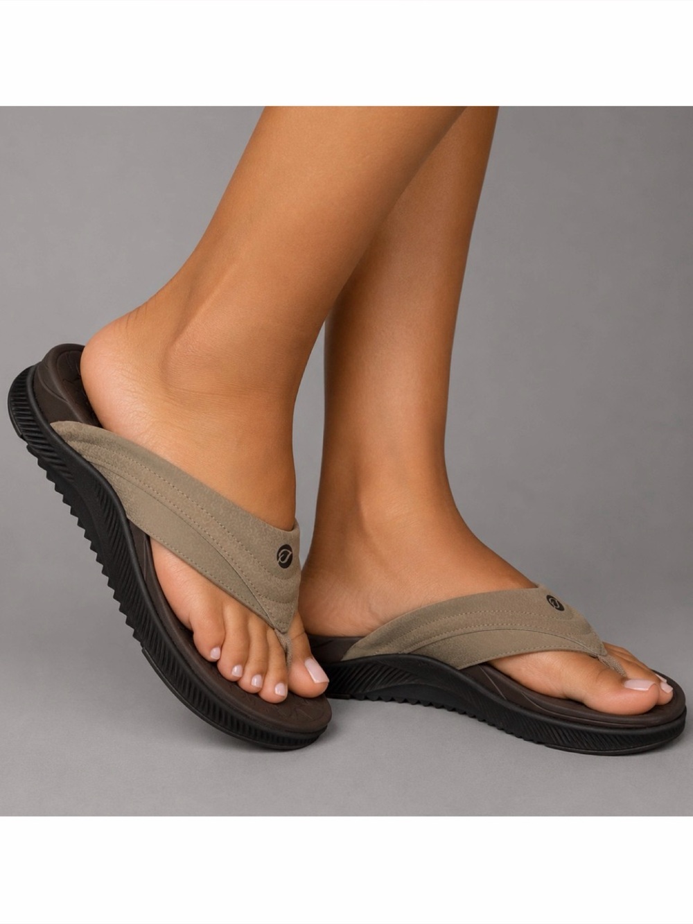 NCAI • Tan/Brown Platform Thong Sandals, 10